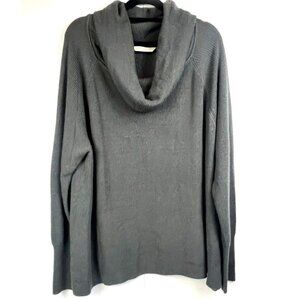 Soft Surroundings Women's Sweater 1X Greenish Gray Cowl Neck Knit Wool Blend